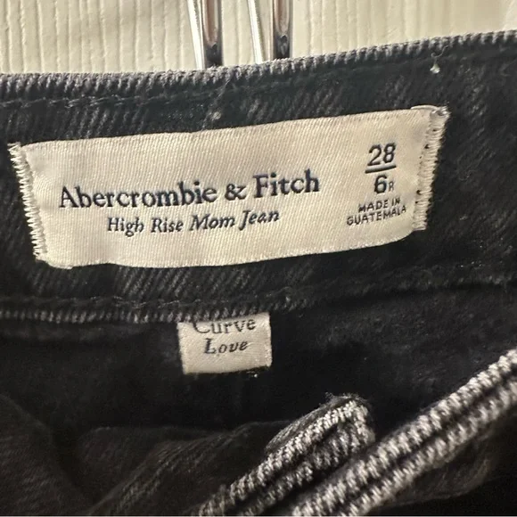 Abercrombie & Fitch Curve Love High Rise Mom Jeans Black Jeans Sz 28/6 - Picture 7 of 9